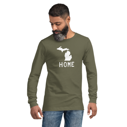 Michigan 'Home' T-Shirt (Licence Plate Font) | Unisex Long Sleeve