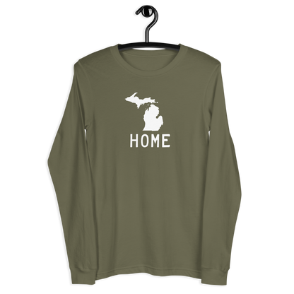 Michigan 'Home' T-Shirt (Licence Plate Font) | Unisex Long Sleeve