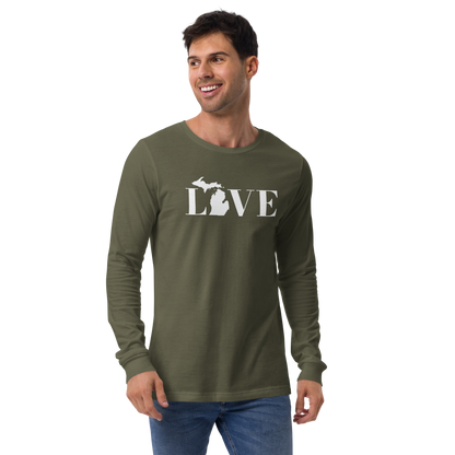 Michigan 'Love' T-Shirt (Didone Font) | Unisex Long Sleeve