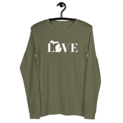 Michigan 'Love' T-Shirt (Didone Font) | Unisex Long Sleeve