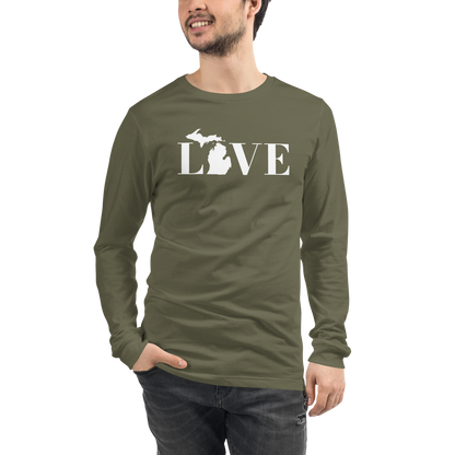 Michigan 'Love' T-Shirt (Didone Font) | Unisex Long Sleeve