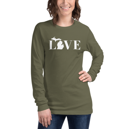 Michigan 'Love' T-Shirt (Didone Font) | Unisex Long Sleeve