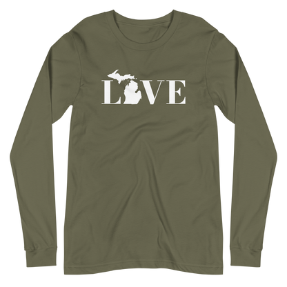 Michigan 'Love' T-Shirt (Didone Font) | Unisex Long Sleeve