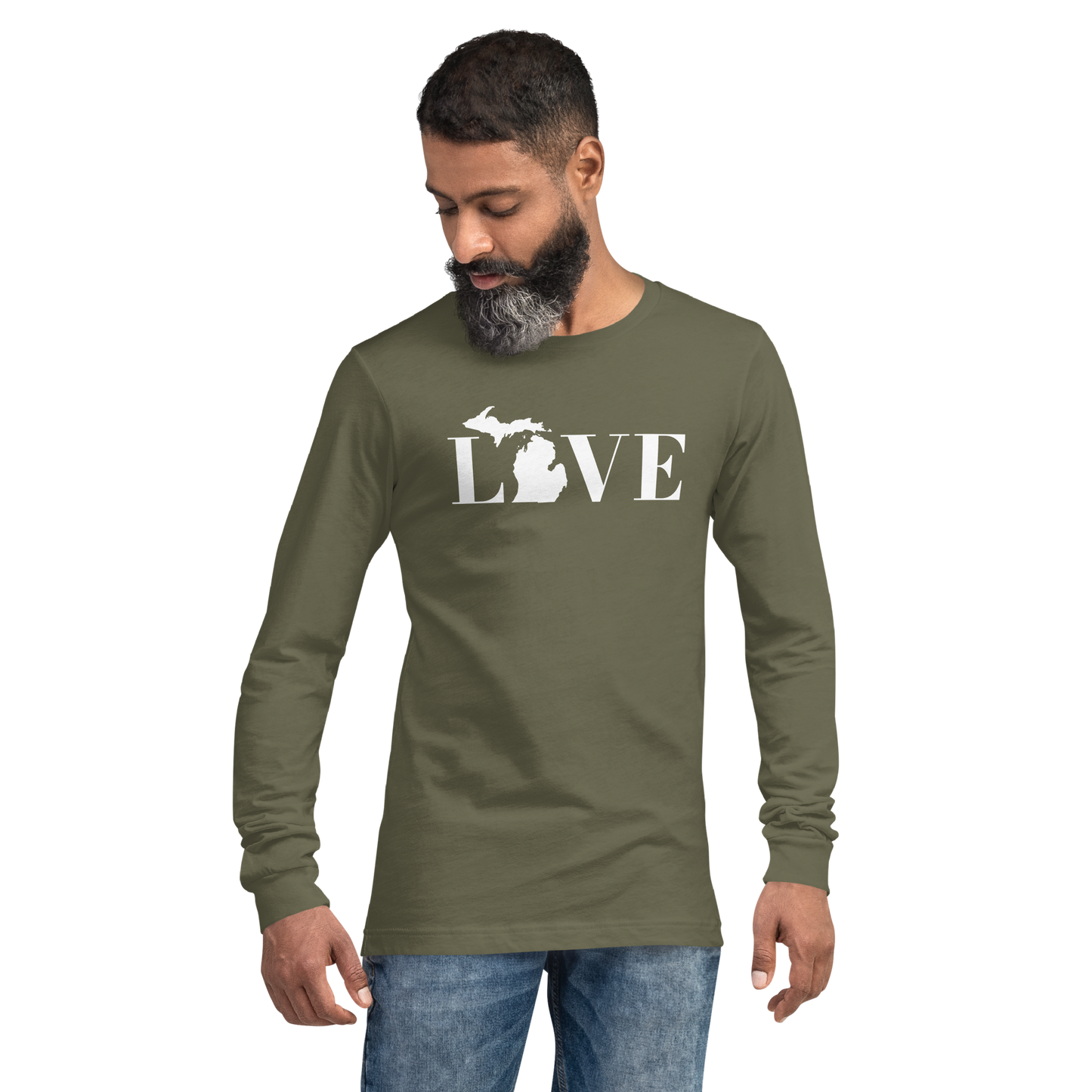 Michigan 'Love' T-Shirt (Didone Font) | Unisex Long Sleeve