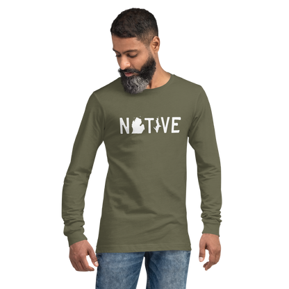 Michigan 'Native' T-Shirt (Licence Plate Font) | Unisex Long Sleeve