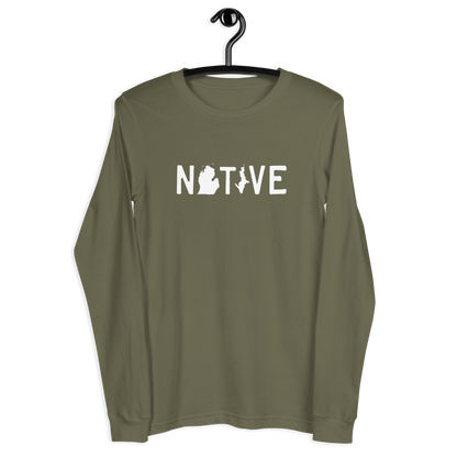 Michigan 'Native' T-Shirt (Licence Plate Font) | Unisex Long Sleeve