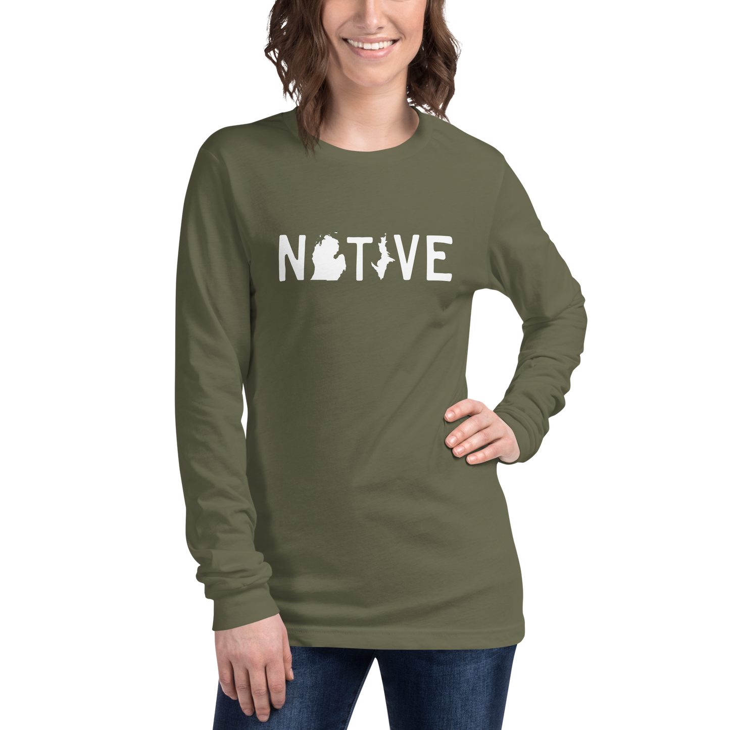 Michigan 'Native' T-Shirt (Licence Plate Font) | Unisex Long Sleeve