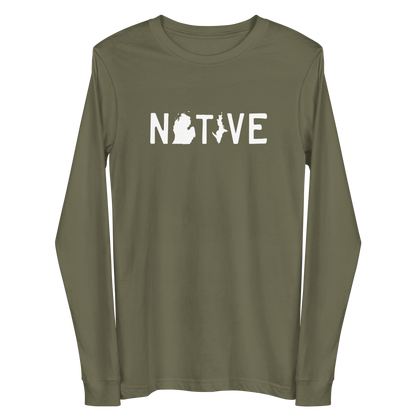 Michigan 'Native' T-Shirt (Licence Plate Font) | Unisex Long Sleeve