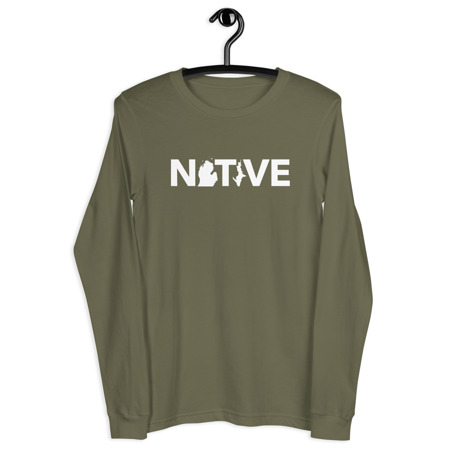 Michigan 'Native' T-Shirt (Geometric Sans Font) | Unisex Long Sleeve