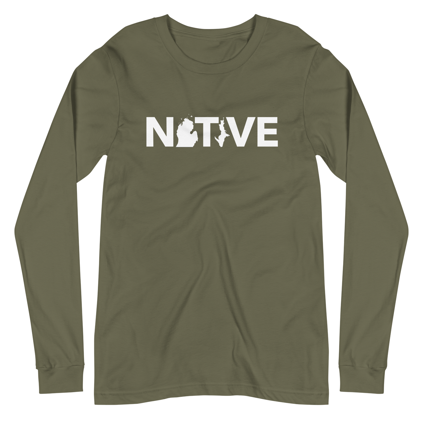 Michigan 'Native' T-Shirt (Geometric Sans Font) | Unisex Long Sleeve