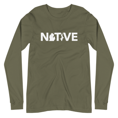 Michigan 'Native' T-Shirt (Geometric Sans Font) | Unisex Long Sleeve