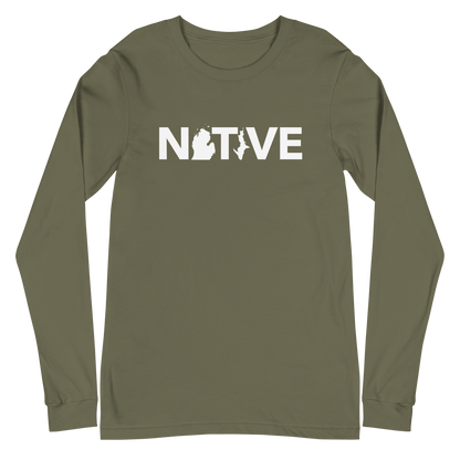 Michigan 'Native' T-Shirt (Geometric Sans Font) | Unisex Long Sleeve