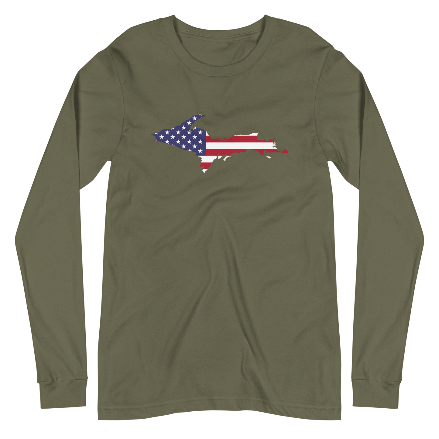 Michigan Upper Peninsula T-Shirt (w/ UP USA Flag Outline) | Unisex Long Sleeve