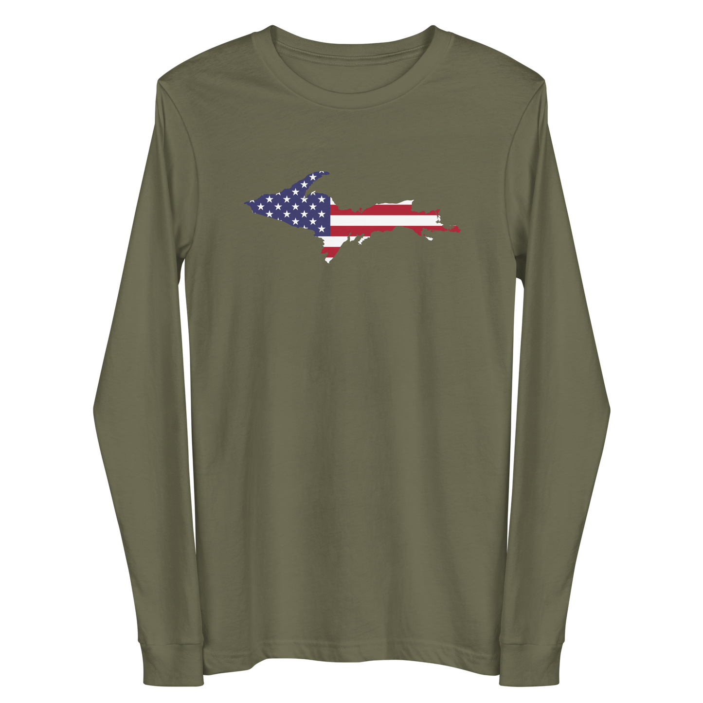 Michigan Upper Peninsula T-Shirt (w/ UP USA Flag Outline) | Unisex Long Sleeve