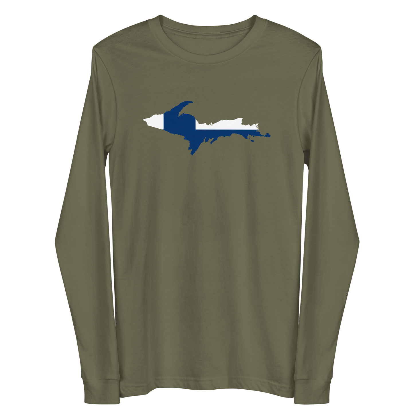 Michigan Upper Peninsula T-Shirt (w/ UP Finland Flag Outline) | Unisex Long Sleeve