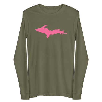 Michigan Upper Peninsula T-Shirt (w/ Pink UP Outline) | Unisex Long Sleeve