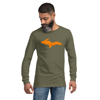 Michigan Upper Peninsula T-Shirt (w/ Orange UP Outline) | Unisex Long Sleeve