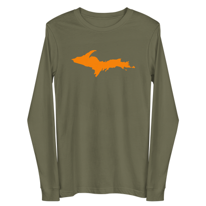 Michigan Upper Peninsula T-Shirt (w/ Orange UP Outline) | Unisex Long Sleeve