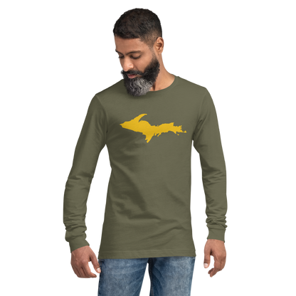 Michigan Upper Peninsula T-Shirt (w/ Gold UP Outline) | Unisex Long Sleeve