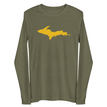 Michigan Upper Peninsula T-Shirt (w/ Gold UP Outline) | Unisex Long Sleeve