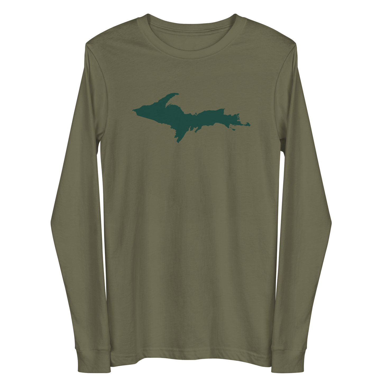 Michigan Upper Peninsula T-Shirt (w/ Green UP Outline) | Unisex Long Sleeve