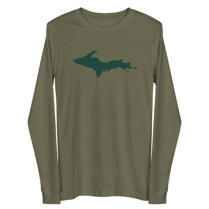 Michigan Upper Peninsula T-Shirt (w/ Green UP Outline) | Unisex Long Sleeve