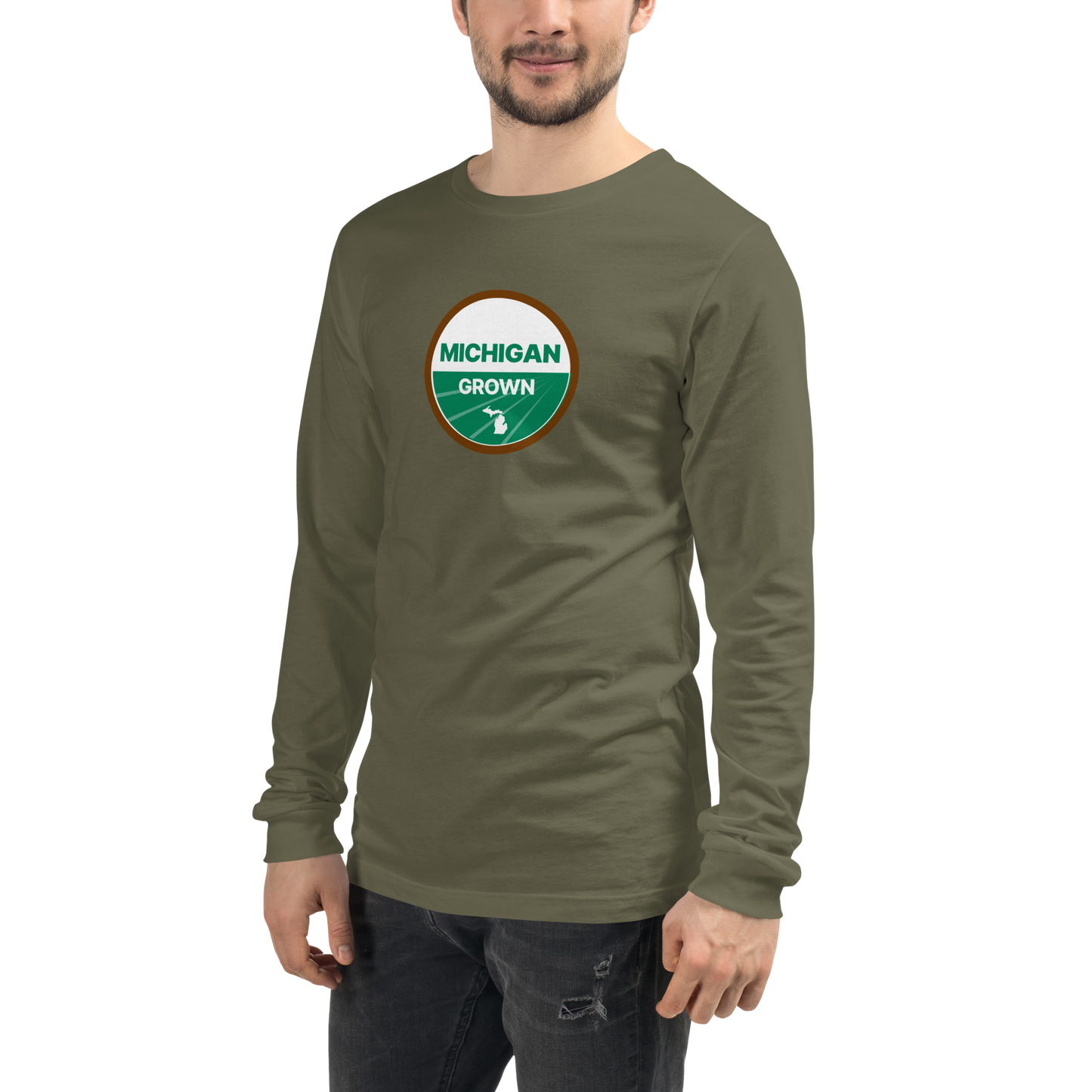 'Michigan Grown' Long Sleeve T-Shirt (Organic Certification Parody)