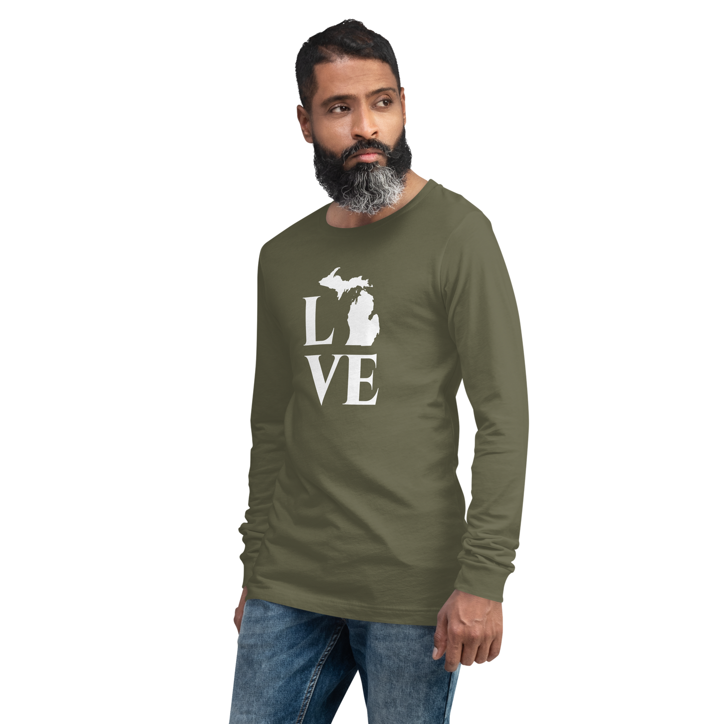 Michigan 'Love' T-Shirt (Roman Serif Font) | Unisex Long Sleeve