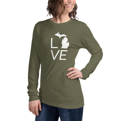 Michigan 'Love' T-Shirt (Thin Sans Font) | Unisex Long Sleeve