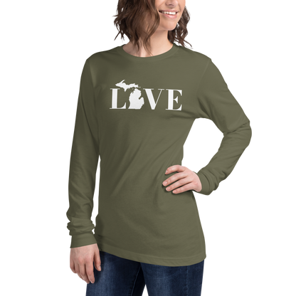 Michigan 'Love' T-Shirt (Didone Font) | Unisex Long Sleeve