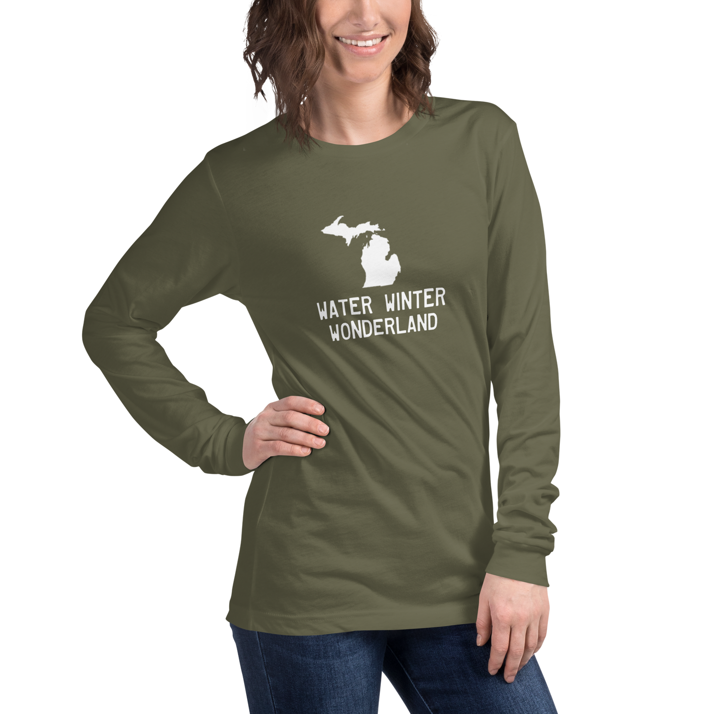 Michigan 'Water Winter Wonderland' Long Sleeve T-Shirt | Unisex