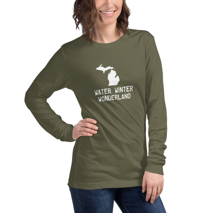 Michigan 'Water Winter Wonderland' Long Sleeve T-Shirt | Unisex