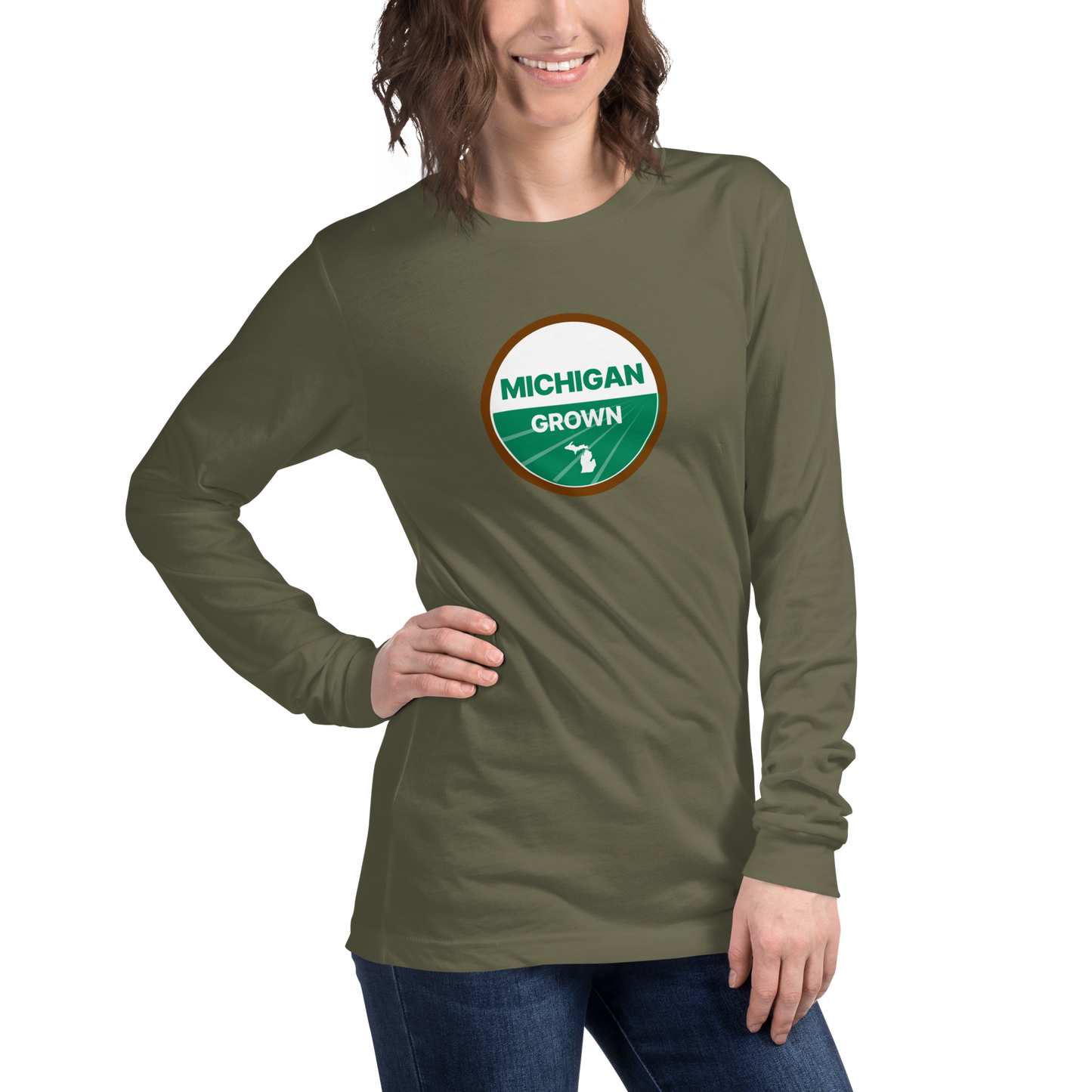 'Michigan Grown' Long Sleeve T-Shirt (Organic Certification Parody)