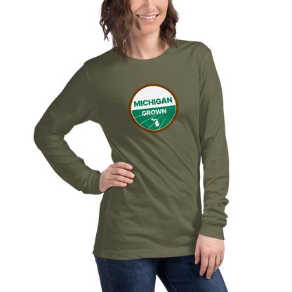 'Michigan Grown' Long Sleeve T-Shirt (Organic Certification Parody)