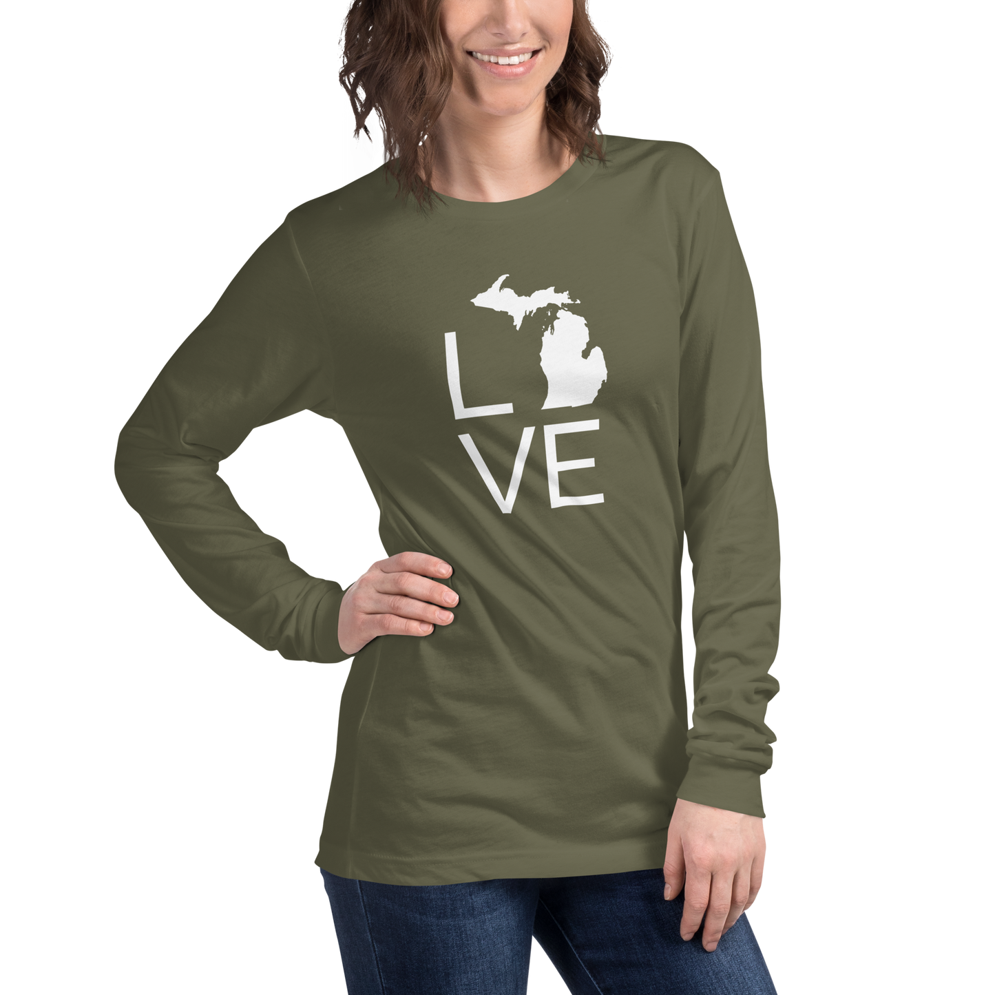 Michigan 'Love' T-Shirt (Thin Sans Font) | Unisex Long Sleeve