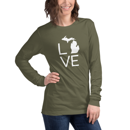 Michigan 'Love' T-Shirt (Thin Sans Font) | Unisex Long Sleeve