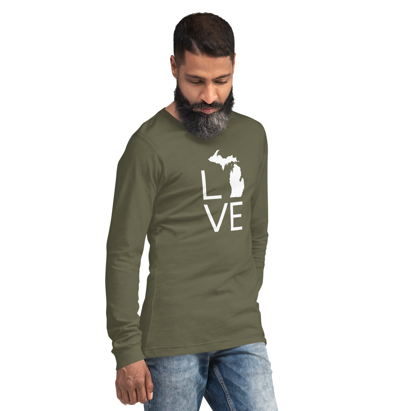 Michigan 'Love' T-Shirt (Thin Sans Font) | Unisex Long Sleeve