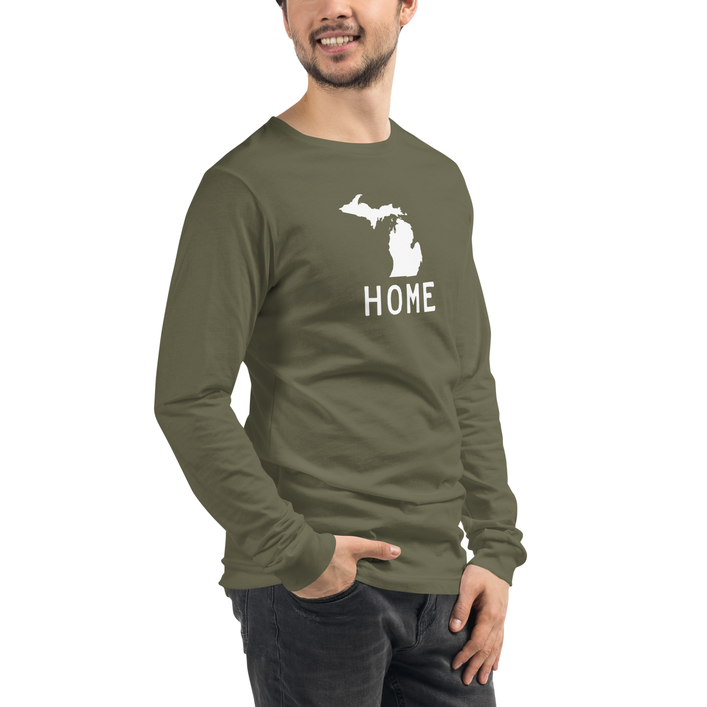 Michigan 'Home' T-Shirt (Licence Plate Font) | Unisex Long Sleeve