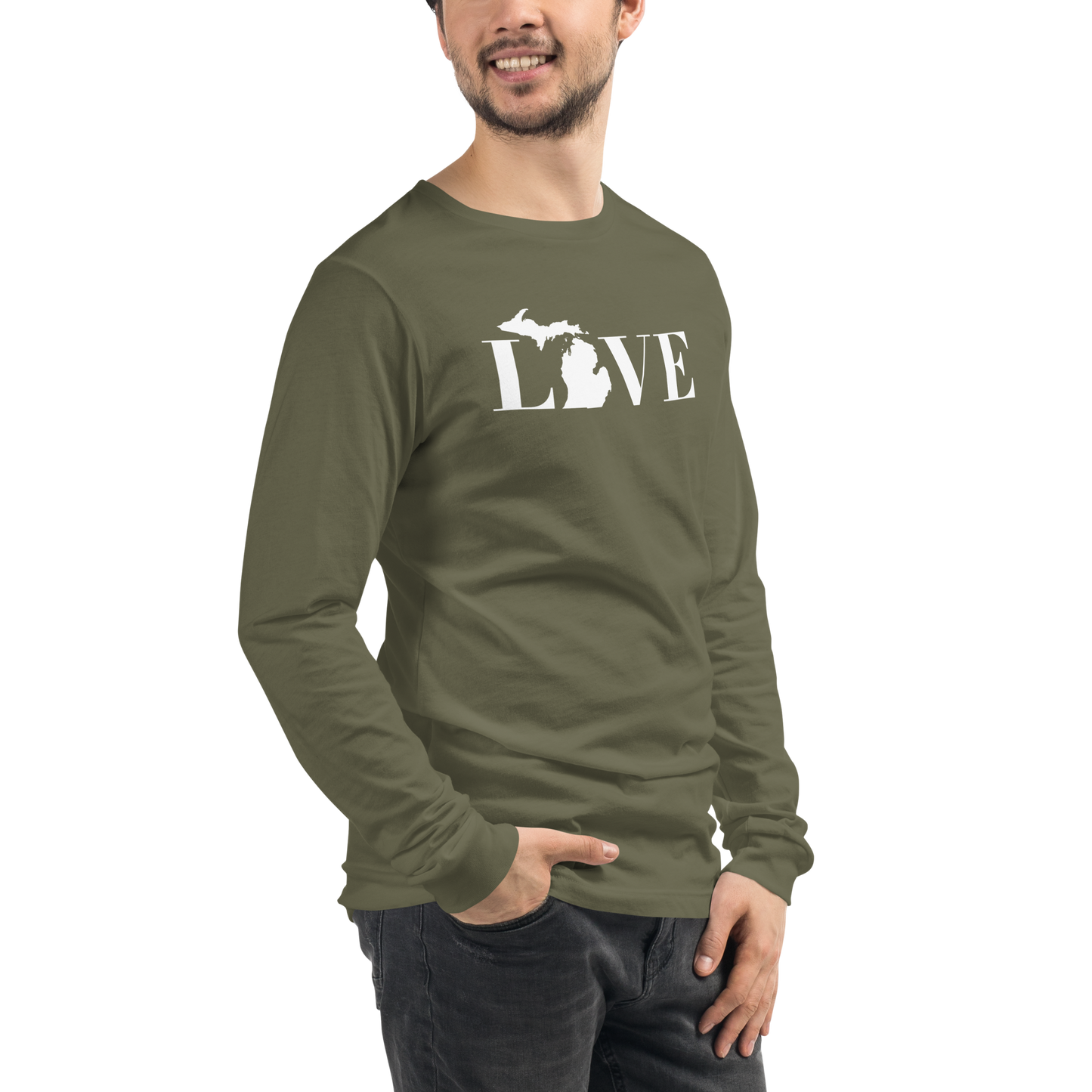 Michigan 'Love' T-Shirt (Didone Font) | Unisex Long Sleeve