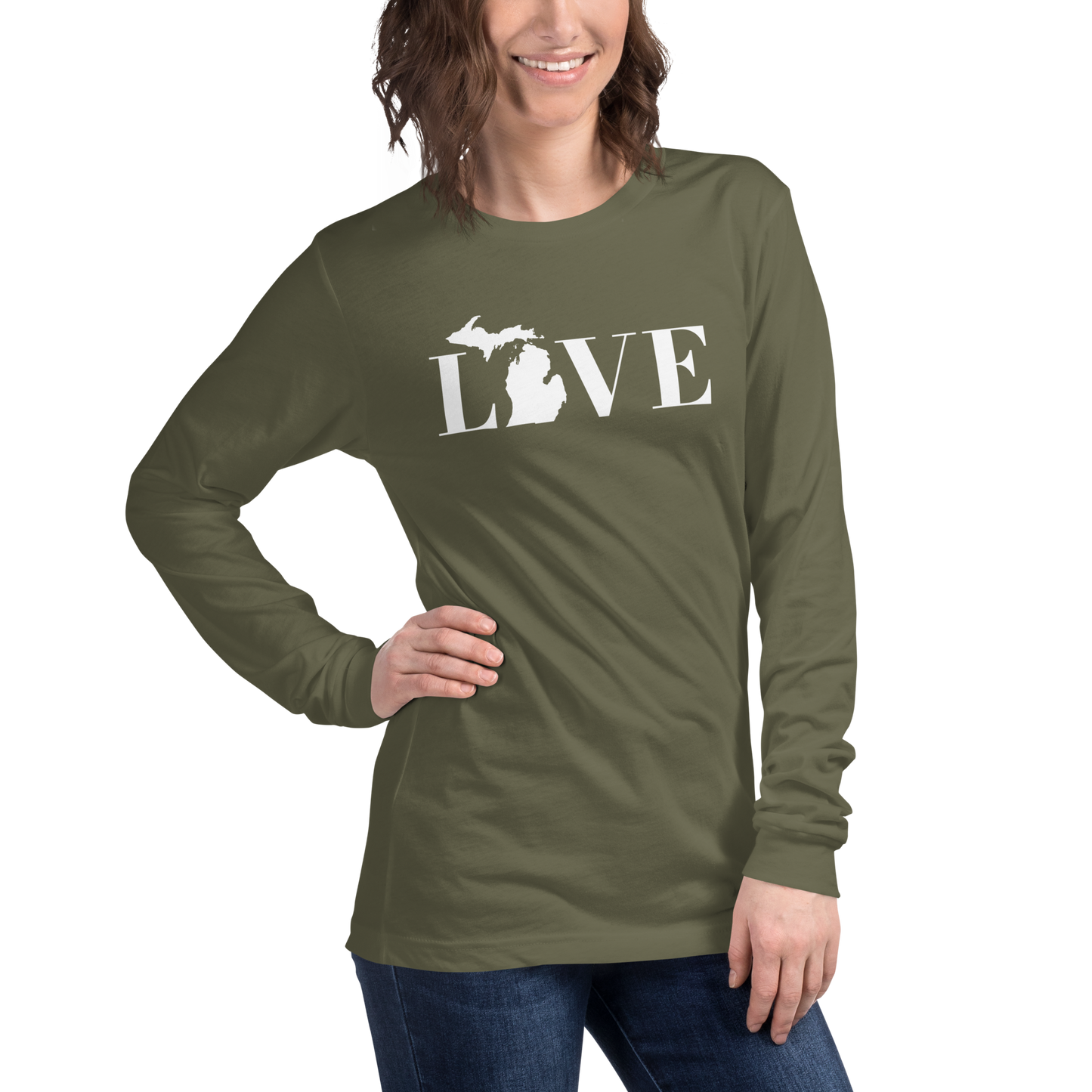 Michigan 'Love' T-Shirt (Didone Font) | Unisex Long Sleeve