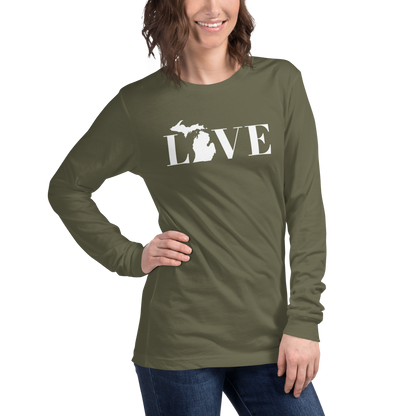 Michigan 'Love' T-Shirt (Didone Font) | Unisex Long Sleeve