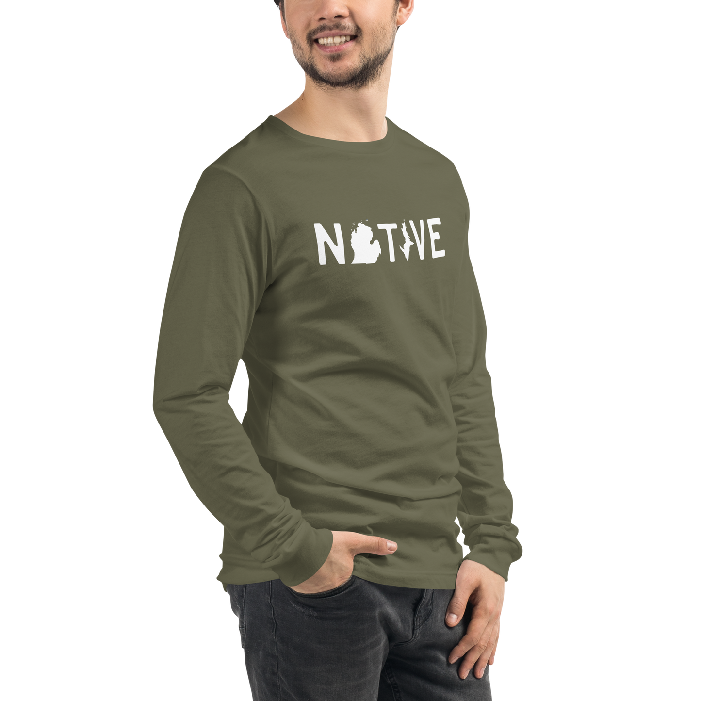 Michigan 'Native' T-Shirt (Licence Plate Font) | Unisex Long Sleeve