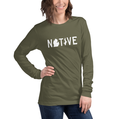 Michigan 'Native' T-Shirt (Licence Plate Font) | Unisex Long Sleeve