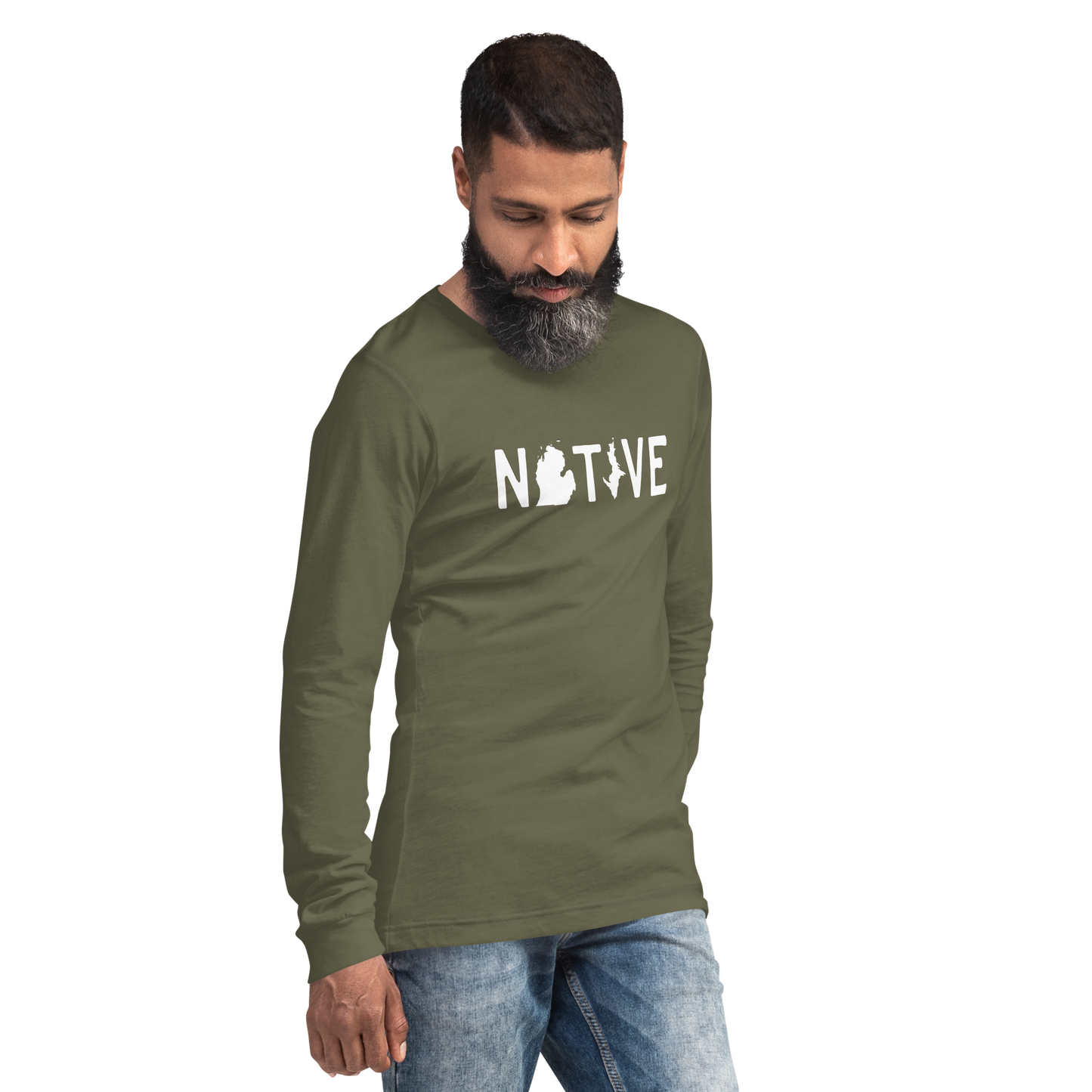 Michigan 'Native' T-Shirt (Licence Plate Font) | Unisex Long Sleeve