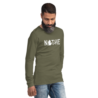 Michigan 'Native' T-Shirt (Licence Plate Font) | Unisex Long Sleeve