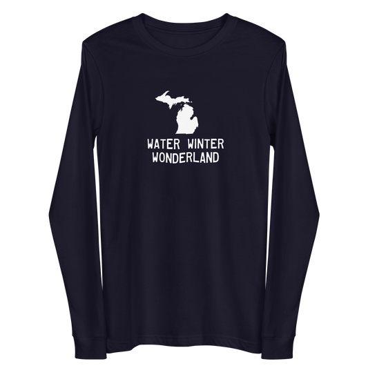 Michigan 'Water Winter Wonderland' Long Sleeve T-Shirt | Unisex