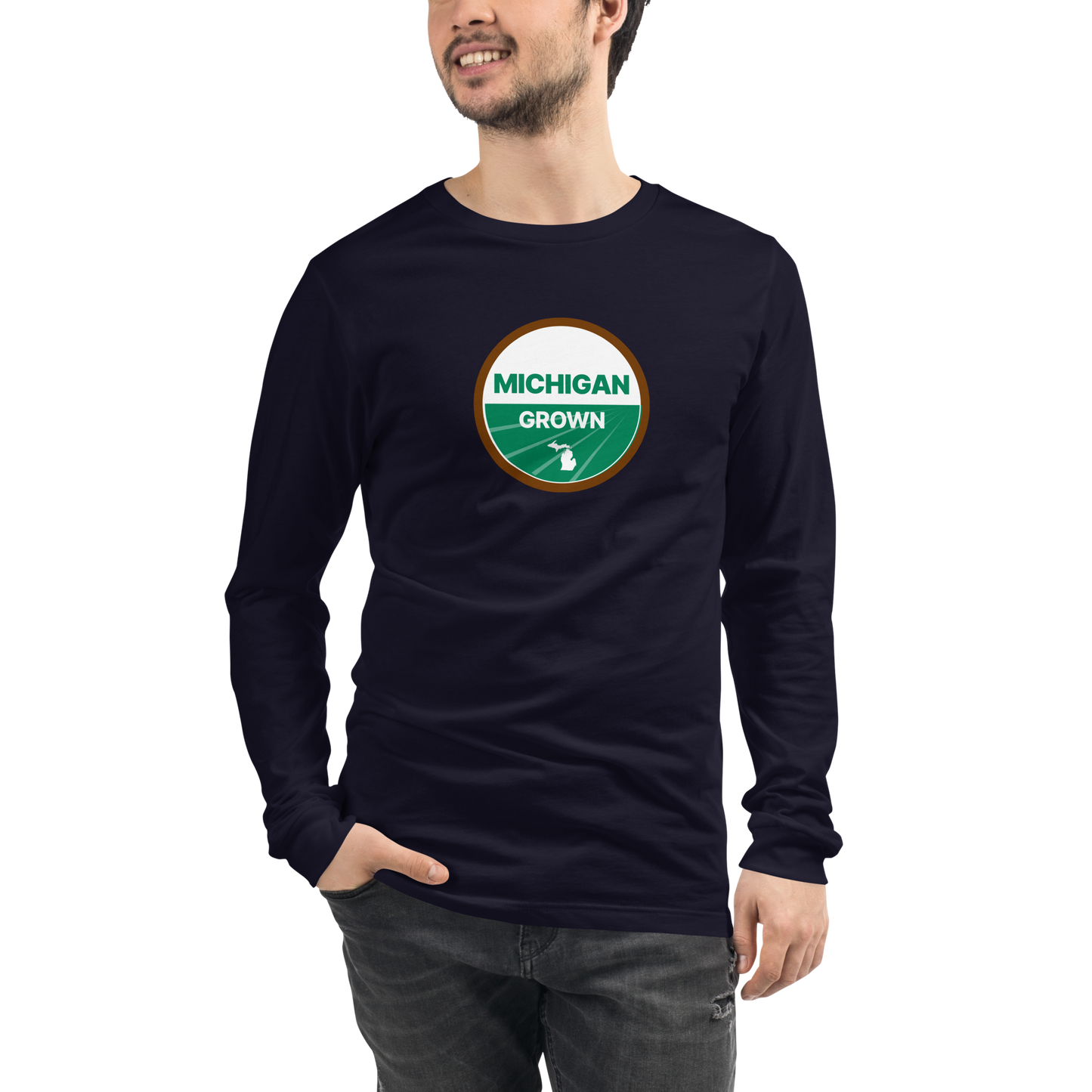 'Michigan Grown' Long Sleeve T-Shirt (Organic Certification Parody)