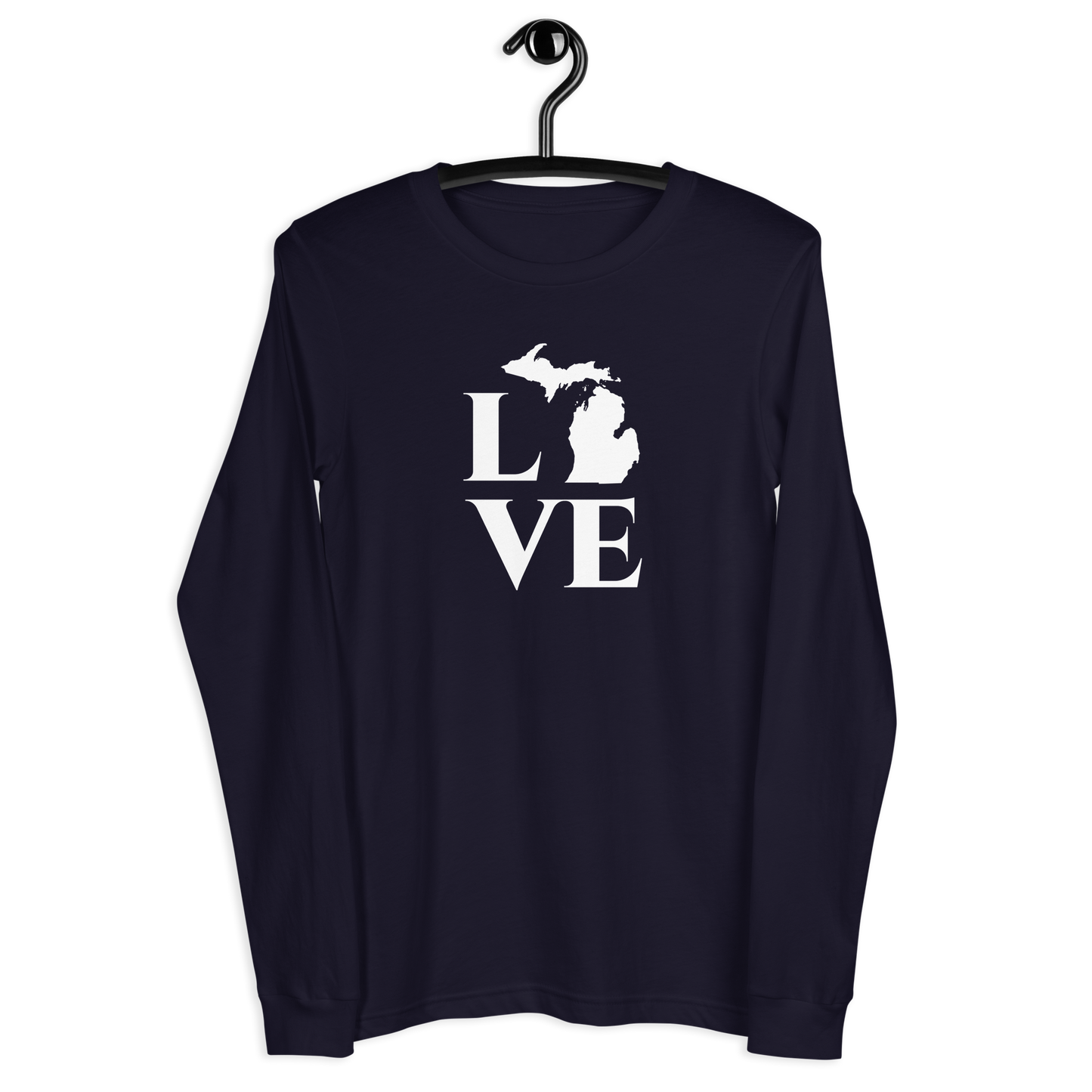 Michigan 'Love' T-Shirt (Roman Serif Font) | Unisex Long Sleeve