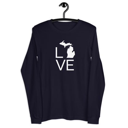 Michigan 'Love' T-Shirt (Thin Sans Font) | Unisex Long Sleeve