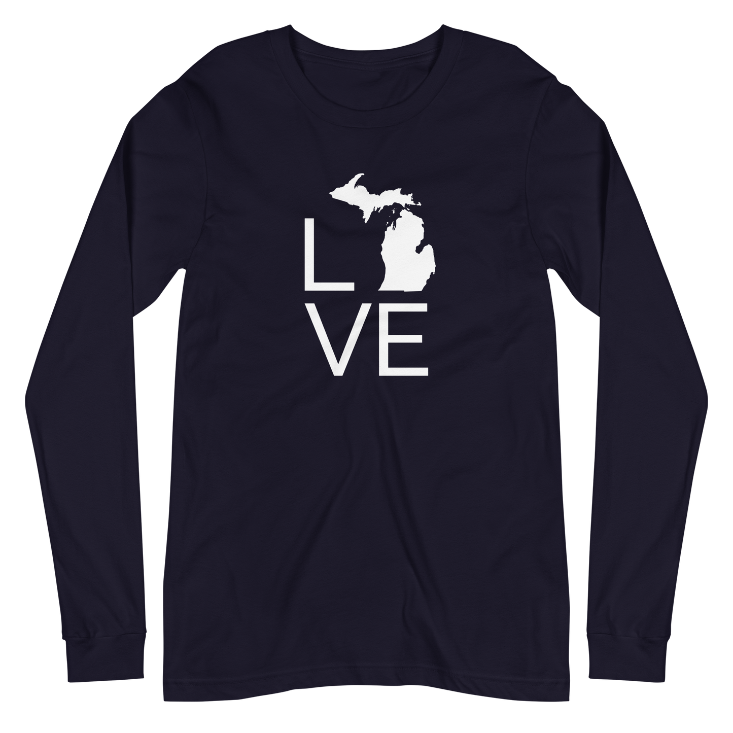 Michigan 'Love' T-Shirt (Thin Sans Font) | Unisex Long Sleeve